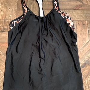 Women’s Swim top bikini/tank leopard size large